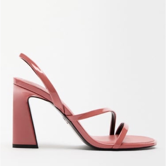 Zara Shoes - 🚫SOLD🚫 NWOB ZARA rose patent leather strappy wide heel block sandals sz 8